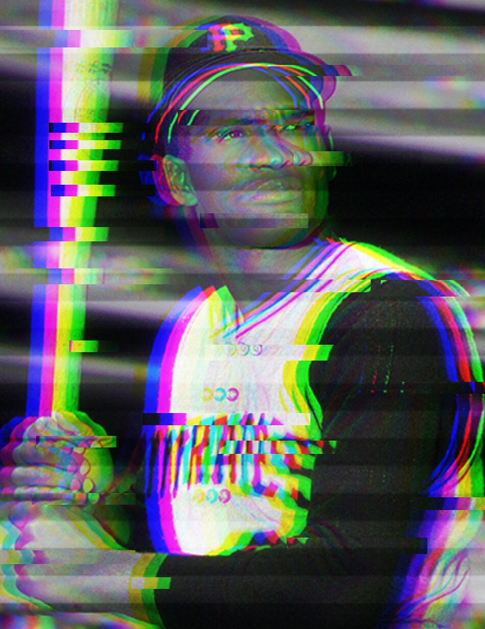 Roberto Clemente Glitch Art, 2022, Photoshop